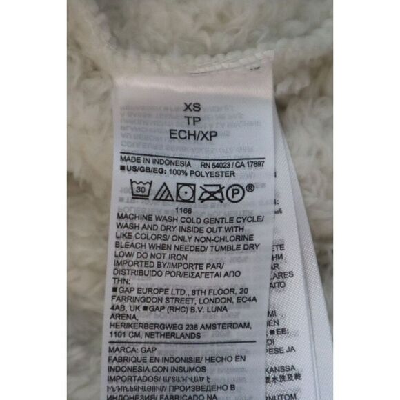 GAP Body 810225 Women's Sz XS Ivory Soft Sherpa Fleece Hoodie Pullover - Picture 4 of 6